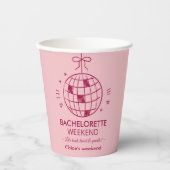 モダン ミニマル バチェロレッテ ウィークエンド | ピンク 紙コップ (正面)