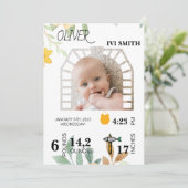 モダン ミニマル バースデー インスタント 1歳の誕生日 招待状 (スタンド正面)