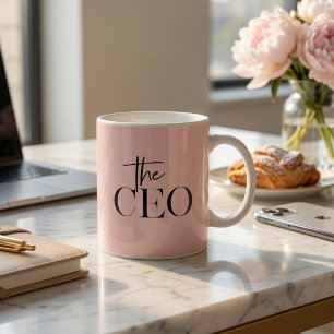モダン ミニマル パーソナライズド CEO ピンク コーヒーマグカップ