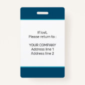 モダン ミニマル パーソナライズ カンファレンス ID バッジ (裏面)