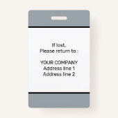 モダン ミニマル パーソナライズ カンファレンス ID バッジ (裏面)