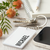 モダン ミニマル パーソナライズ ネーム キーホルダー (正面右)