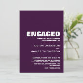 モダン ミニマル パープルエンゲージメントパーティー 招待状 (スタンド正面)