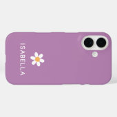 モダン ミニマル パープル デイジー 名前 ガール Case-Mate iPhoneケース (裏面 (横))