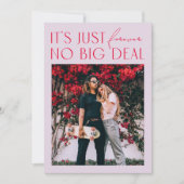 モダン ミニマル パープル デジタル フォト ウェディング インビテ 招待状 (正面)