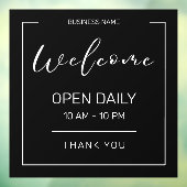 モダン ミニマル ビジネスアワー ストア カフェ オープン ウィンドウサイン (シート3)