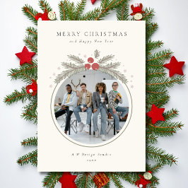 モダン ミニマル ビジネス フォト ホリデー カード