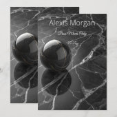 モダン ミニマル ピンクパープル ボーダー テンプレート (正面/裏面)