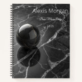 モダン ミニマル ピンクパープル ボーダー テンプレート ノートブック (正面)