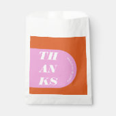 モダン ミニマル ピンク オレンジ レトロ アーチ フェイバーバッグ (正面)