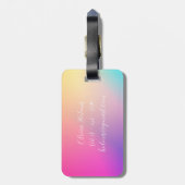 モダン ミニマル ピンク グラデーション オーダーメイド ラゲッジタグ (裏面縦)
