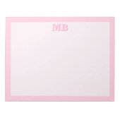 モダン ミニマル ピンク タイポグラフィーイニシャル モノグラム ノートパッド (正面)