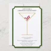 モダン ミニマル フェスティブ クリスマス カクテル パーティー 招待状 (正面)