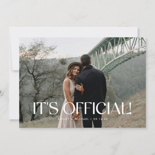 モダン ミニマル フォト ウェディング エロープメント 案内状 (正面)