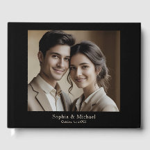 モダン ミニマル フォト ウェディング ゲストブック テンプレート