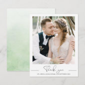 モダン ミニマル フォト ウェディング サンクス カード (正面/裏面)