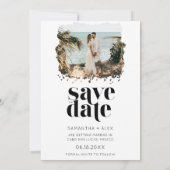 モダン ミニマル フォト ウェディング セーブ ザ デート セーブザデート (裏面)