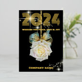 モダン ミニマル フォト エレガント、会社名、 箔シーズンカード (立ち正面)