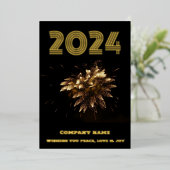 モダン ミニマル フォト エレガント、会社名、 箔シーズンカード (立ち正面)