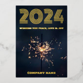 モダン ミニマル フォト エレガント,会社名 箔シーズンカード (正面)