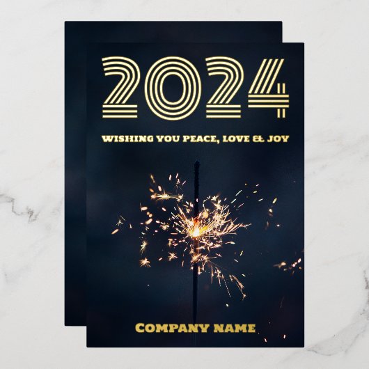 モダン ミニマル フォト エレガント,会社名 箔シーズンカード (正面/裏面)