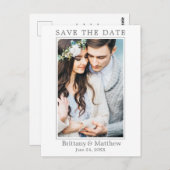 モダン ミニマル フォト セーブ・ザ・デート ポストカード (正面/裏面)