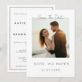 モダン ミニマル フォト セーブ・ザ・デート 招待状 (正面/裏面)