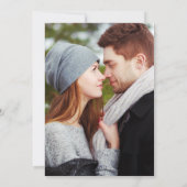 モダン ミニマル フォト ティール スクリプト ウェディング 招待状 (裏面)