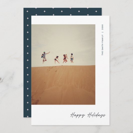 モダン ミニマル フォト ネイビー クリスマス (正面/裏面)