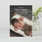 モダン ミニマル フォト 出生発表 招待状 (スタンド正面)