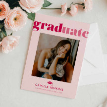 モダン ミニマル フォト 卒業おめでとうカード