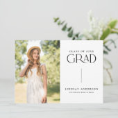 モダン ミニマル フォト 卒業パーティー 招待状 (スタンド正面)