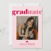 モダン ミニマル フォト 卒業発表 招待状 (正面)