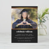 モダン ミニマル フォト 卒業 招待状 (スタンド正面)