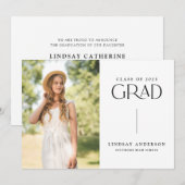 モダン ミニマル フォト 卒業 案内状 (正面/裏面)