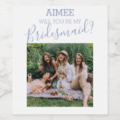 モダン ミニマル フォト | 私のブライズメイドになってくれる? ワインラベル (シングルラベル)
