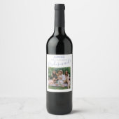 モダン ミニマル フォト | 私のブライズメイドになってくれる? ワインラベル (正面)