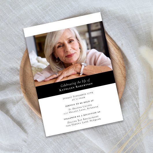 モダン ミニマル フォト 葬儀 招待状