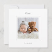 モダン ミニマル フォト 赤ちゃん男の子 誕生発表 (正面)