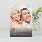 モダン ミニマル フォト QR コード 詳細 ウェディング セーブザデート (スタンド正面)