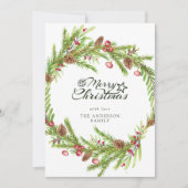 モダン ミニマル フォリアージ リース スクリプト クリスマス (正面)