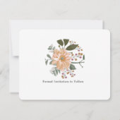 モダン ミニマル フラワー ウェディング SAVE THE DATE (裏面)