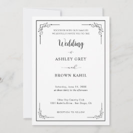 モダン ミニマル フル クリーン フロント フォト ウェディング 招待状