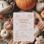 モダン ミニマル フレンズギビング ホリデー ガーデニング 招待状