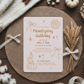 モダン ミニマル フレンズギビング ホリデー ガーデニング 招待状