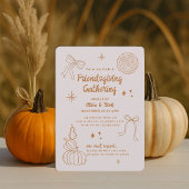 モダン ミニマル フレンズギビング ホリデー ギャザリング 招待状