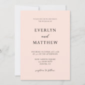 モダン ミニマル ブッシュピンク 招待状 (正面)