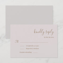 モダン ミニマル ブッシュ ウェディング RSVP 招待状