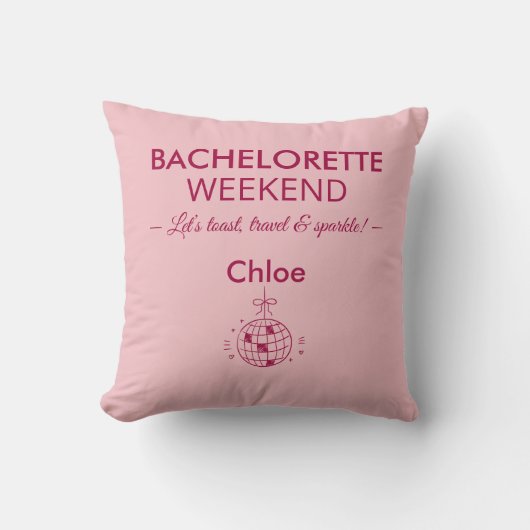 モダン ミニマル ブライズメイド ウィークエンド | ピンク クッション (正面)