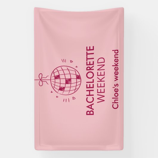 モダン ミニマル ブライズメイド ウィークエンド | ピンク 横断幕 (縦)